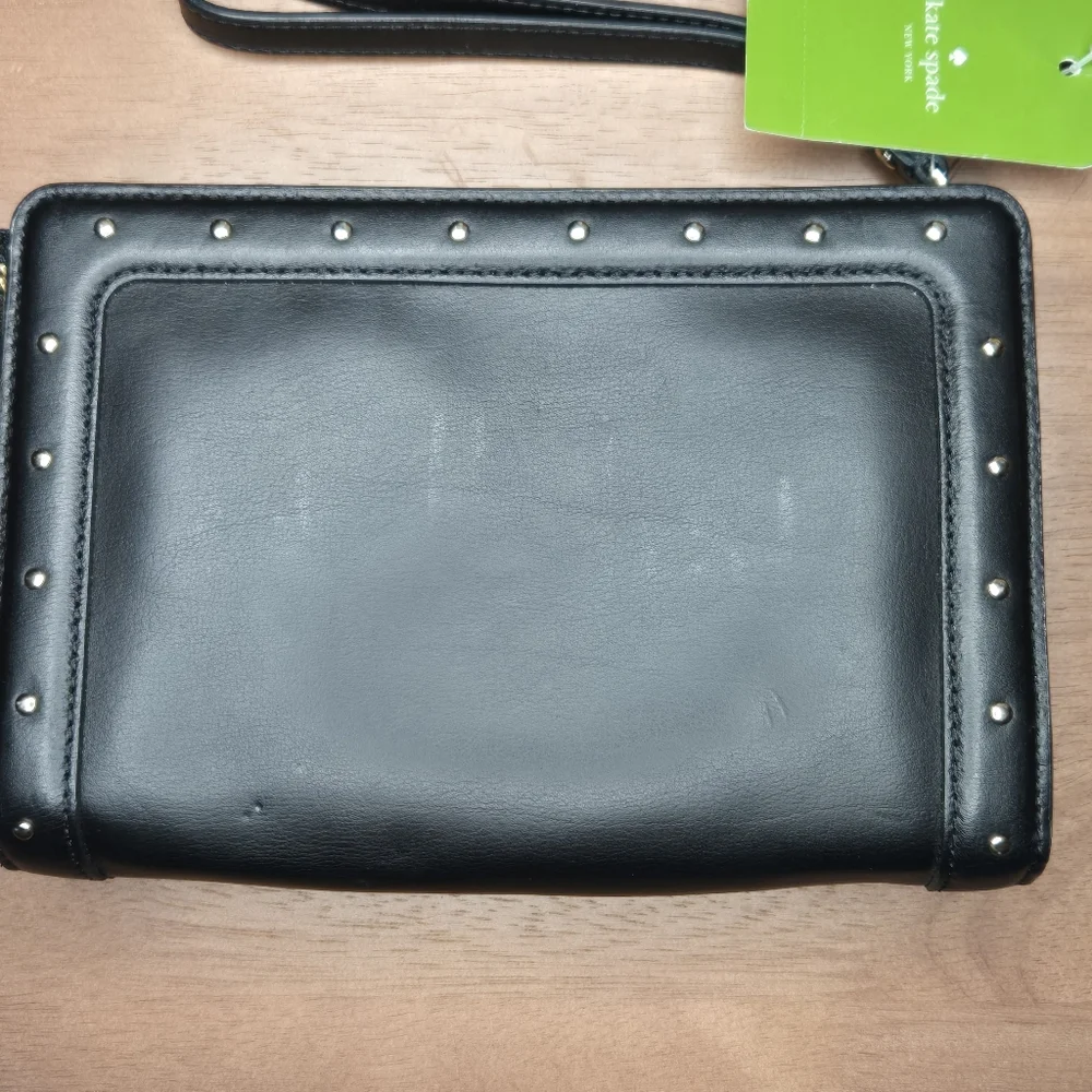 Kate Spade Yulie Helena Street Wristlet Black Studded WLRU2383 NWT